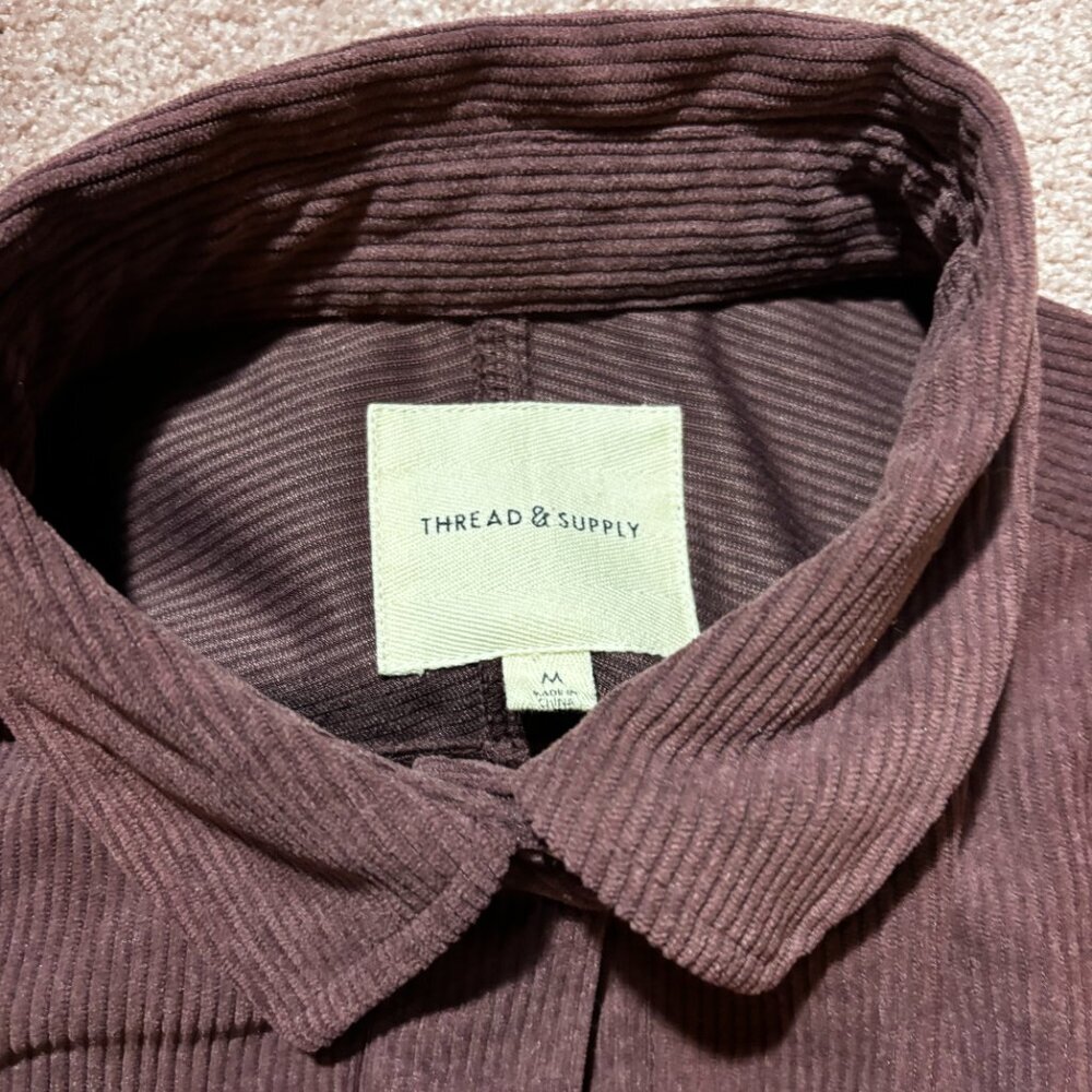Thread & Supply Maroon Corduroy Shacket - Medium - Picture 3 of 5